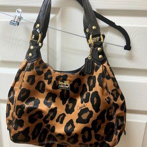 Beautiful Coach Madison Ocelot Shoulder Purse